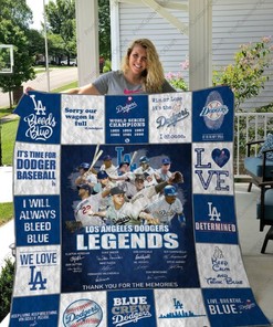 Los Angeles Dodgers Legends Signs Collection Quilt Blanket