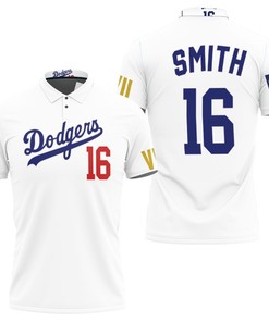 Los Angeles Dodgers Smith 16 2020 Championship Golden Edition White Jersey Inspired Style 3D All Over Print Polo Shirt