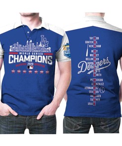 Los Angeles Dodgers Team Name World Series Champions Achievements 3d Printed Gift For Los Angeles Dodgers Fan Polo Shirt