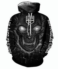 Los Angeles Kings Halloween Hoodie 3D Skulls Pullover Nhl