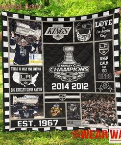 Los Angeles Kings Hockey Quilt Blanket Bedding Set Fan Gift