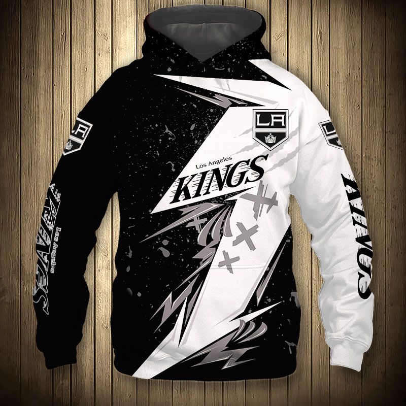 Los Angeles Kings Hoodie 3D Thunder Design Pullover Nhl