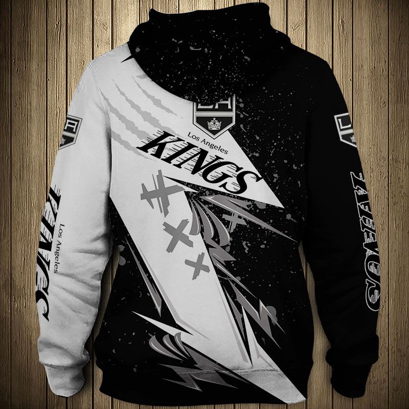 Los Angeles Kings Hoodie 3D Thunder Design Pullover Nhl - Image 2