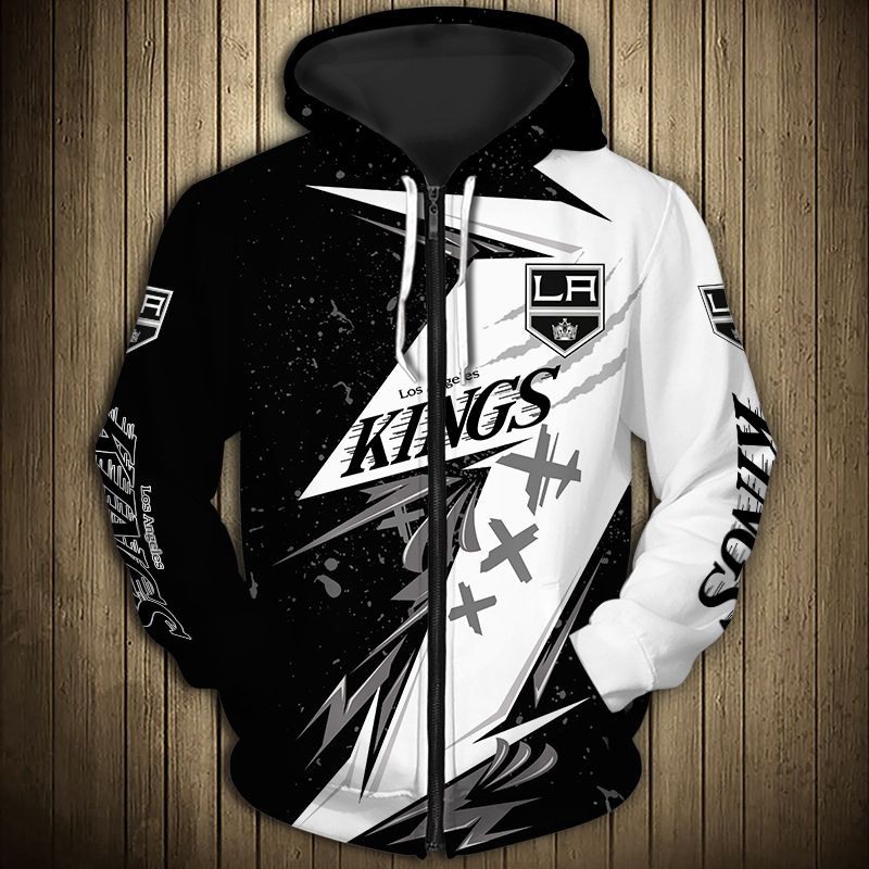 Los Angeles Kings Hoodie 3D Thunder Design Pullover Nhl - Image 3