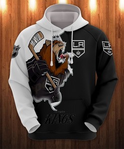 Los Angeles Kings Hoodie 3D Zip Hoodie 3D Cartoon Graphic Zip Hoodie for Fan