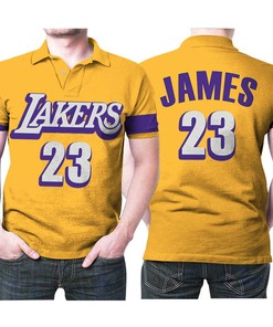 Los Angeles Lakers Lebron James 23 Nba Basketball 2020 Finished Swingman Yellow City Edition Jersey Style Gift For Lakers Fans Polo Shirt