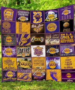Los Angeles Lakers Quilt Blanket Bedding Set Gifts for Fans