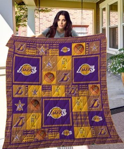 Los Angeles Lakers Quilt Blanket Bedding Set for Home Décor