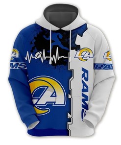 Los Angeles Rams 3D All Over Print Zip Hoodie for Nfl Fans