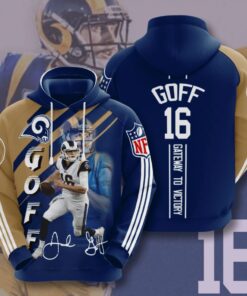 Los Angeles Rams Custom Sport All Over Print Hoodie 3D 9
