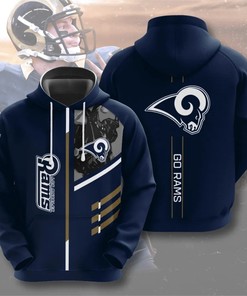 Los Angeles Rams Hoodie 3D Zip Hoodie 3 Lines Graphic Gift for Fans