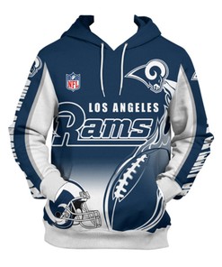 Los Angeles Rams Hoodie 3D Zip Hoodie Cute Flame Balls Graphic Gifts for Fans