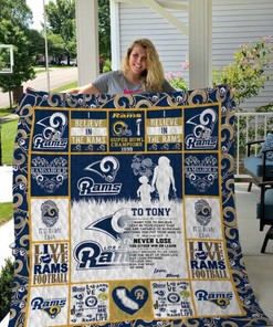 Los Angeles Rams To My Son Personalized Custom Name Quilt Blanket Bedding Set