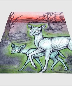 Lost Place Animal Sherpa Fleece Blanket Gifts for Family, for Couple