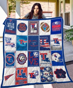 Louisiana Tech Bulldogs Quilt Blanket Bedding Set