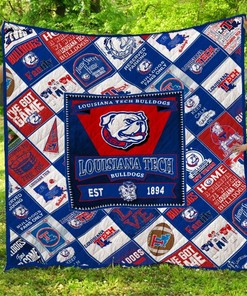 Louisiana Tech Bulldogs Quilt Blanket Bedding Set Gifts for Fans