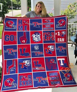 Louisiana Tech Bulldogs V2 Quilt Blanket Bedding Set
