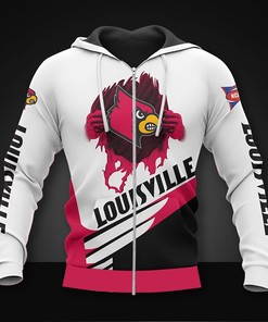 Louisville Cardinals Hoodie 3D Zip Hoodie Long Sleeve Gift for Fan