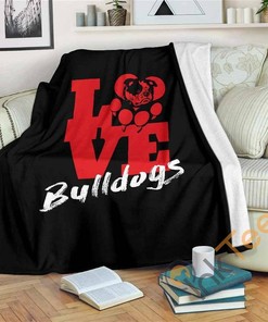 Love Bulldogs Sherpa Fleece Blanket Gifts for Family, for Couple
