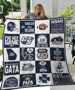 Love Georgia Southern Eagles Quilt Blanket Bedding Set