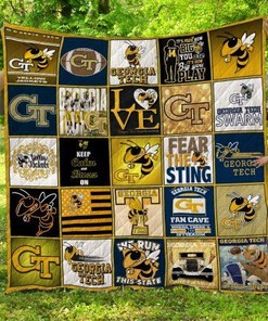 Love Georgia Tech Yellow Jackets Quilt Blanket Bedding Set
