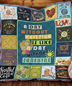 Love Knitting Quilt Blanket Bedding Set