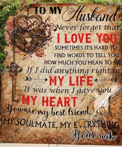 Love Message For My Dear Husband Quilt Blanket Bedding Set