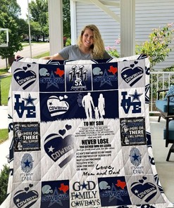 Love Mom And Dad Dallas Cowboys Quilt Blanket Bedding Set