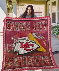 Love NFL Kansas City Chiefs Football Family Fan Gift Idea For Fans For Him For Her Quilt Blanket Bedding Set
