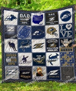 Love Ncaa Akron Zips Collected Quilt Blanket Bedding Set
