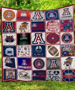 Love Ncaa Arizona Wildcats Combined Collection Quilt Blanket Bedding Set