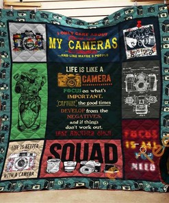 Love Photography Life Is Like A Camera Focus On What's Important Quilt Blanket Bedding Set