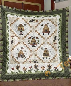 Love The Bee Quilt Blanket Bedding Set
