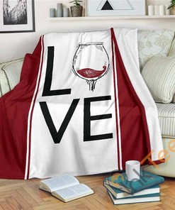 Love Wine Sherpa Fleece Blanket Gifts for Family, for Couple