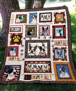 Lovely Boston Terrier Quilt Blanket Bedding Set