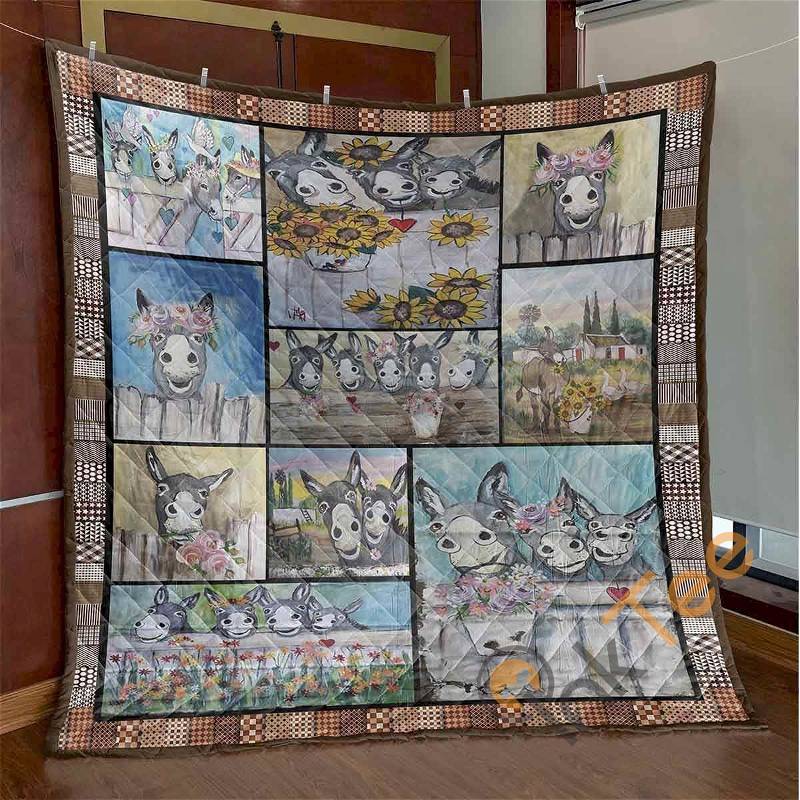 Lovely Donkey Quilt Blanket Bedding Set
