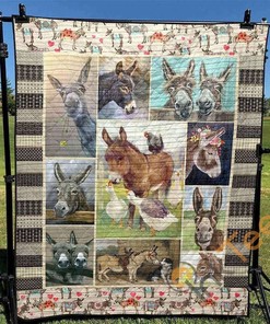 Lovely Donkeys Quilt Blanket Bedding Set