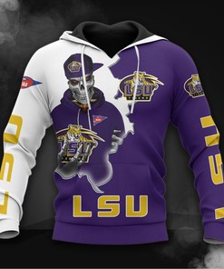 Lsu Tigers Football Hoodie 3D Zip Hoodie Long Sleeve Zip Hoodie for Fan