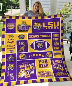 Lsu Tigers Quilt Blanket Bedding Set Fan NCAA Gift