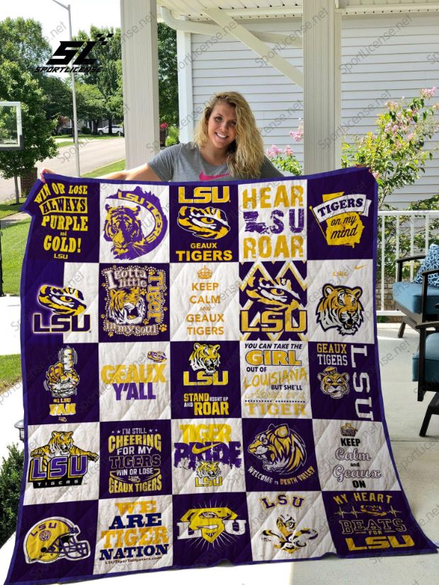 Lsu Tigers Quilt Blanket Bedding Set for Fans for Home Décor