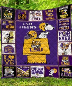 Lsu Tigers Sn Lsut Quilt Blanket Bedding Set for Home Décor
