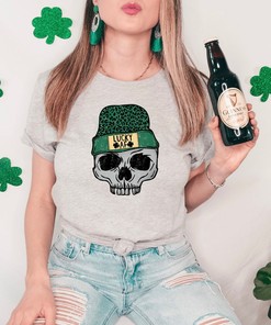 Lucky AF Shirt, Skull Lucky St Pattys Day Shirt, 2023 St Patricks Day Shirt, Cute Gift For St Patrick Day Shirt, Shenaningans Squad, Lucky Vibes