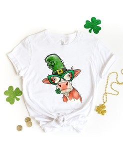 Lucky Heifer Shirt, St Patricks Day Tee, Heifer Four Leaf Clover Shirt, St Patricks Day Cow Tee, St Patricks Heifer Shirt, Gift For Her