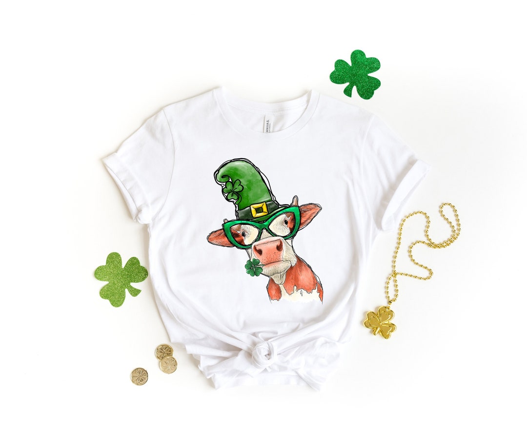 Lucky Heifer Shirt, St Patricks Day Tee, Heifer Four Leaf Clover Shirt, St Patricks Day Cow Tee, St Patricks Heifer Shirt, Gift For Her