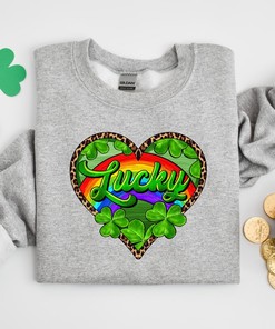 Lucky Leopard Heart Shirt, Leopard Heart Lucky Shirt, St Patricks Day Shirt, Irish Day Shirt, Women St Paddy Day Shirt