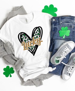 Lucky Leopard Shirt, Saint Patricks Day Shirt, St Paddys Day Shirt, Saint Patricks Day Family Matching Shirt