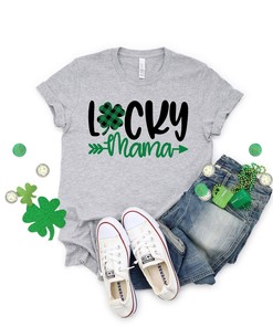 Lucky Mama Shirt, Irish Mama Shirt, Clover Shirt, St Patrick's Day, Irish Shirt, Quote Patrick's Day Shirt