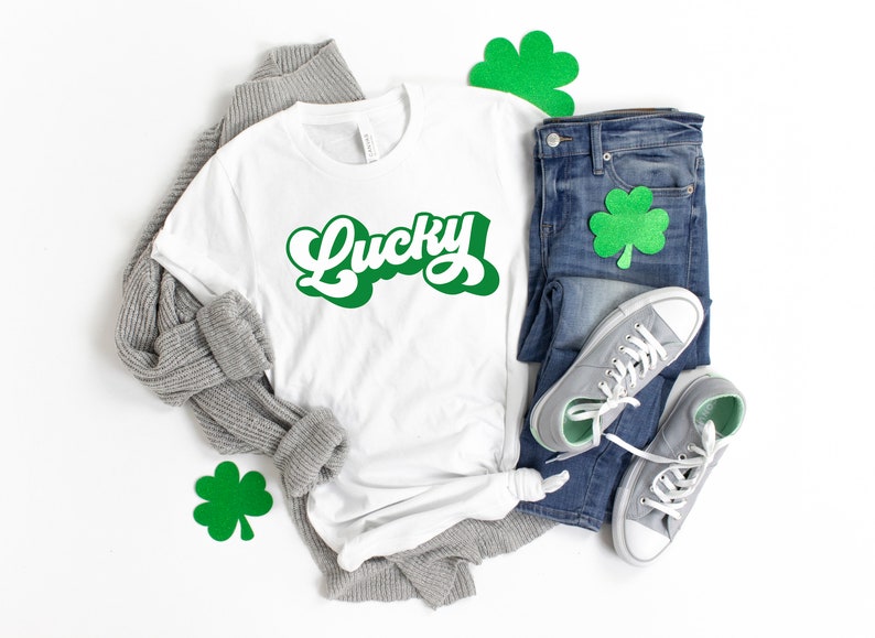Lucky Retro Shirt, Saint Patricks Day Shirt, Patricks Day Lucky Shirt, Saint Patricks Day Family Matching Shirt - Image 2
