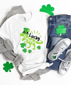 Lucky Saurus Shirt, St. Patrick's Day Shirt Women, St Patty's Day, Iris Shirt, Holiday Shirt, Dinosaur Shirt