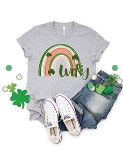 Lucky Shirt, Lucky Rainbow Shirt, Clover Shirt, Lucky Rainbow Clover Shirt Shirt, Irish Shirt